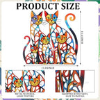 Wesiti Metal Cat Wall Art Decor Colorful Sculptures Mid Century 11.8x11.6 - Image 2