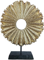 Modern Abstract Round Decorative Sculpture, Dining Living Room Desk Decor,Geometric Home Decor Statues,Shelf Top Decor Aesthetics, Coffee Tables or Office Shelves（Golden） by LAIKEARTS