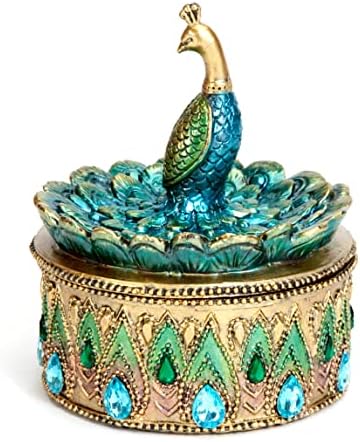 Bits and Pieces Peacock Jewelry Box Small Trinket Box by BitsandPieces