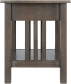 Pemberly Row Transitional Solid Wood Storage End Table, Oyster Gray Finish - Image 9