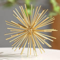 Metal Decorative Starburst Ball, 6 Inch Gold Sphere Decor, Spiky Star Burst Tabletop Sculpture, Mid-Century Modern Metal Spike Ball for Home, Living Room, Office & Shelf Decor by MOCOME
