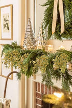 Oairse 8 Pcs Gold Glitter Christmas Tree Picks & Sprays, 26.8" Glitter Eucalyptus Leaves Stems for Christmas Tree Filler Branches Wreaths Centerpieces Holiday Decorations - Image 4