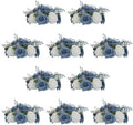 NUPTIO Flower Balls for Centerpieces, Dusty Blue & White Artificial Rose by Nuptio