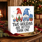 Christmas Decorations Hanukkah Gnome Two Holidays Are Better Than One Sign - Image 3