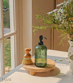 JASAI 18Oz Green Glass Soap Dispenser with Black Rust Proof Pump - Image 6