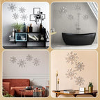 Hicarer 4 Pcs Starburst Wall Decor, Bling Metal Wall Art, Silver - Image 5