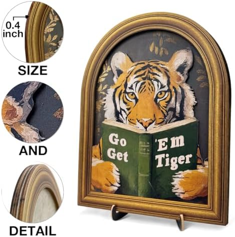 3D Motivational Tiger Table Decor Sign Vintage Wall Art 8x10 Inch - Image 3