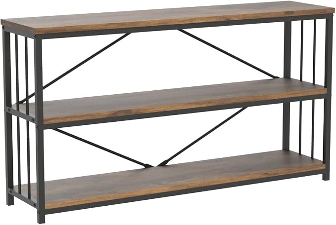 LVB Industrial Console Entryway Table, Metal Wood Rustic Sofa Table - Image 4