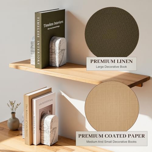 JARLINK Decorative Books, Set of 3 Fake Book Storage Boxes, Olive Green - Image 5