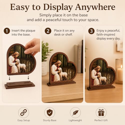 Christian Gifts for Women and Men, Jesus and Lamb Pastor Appreciation Gift - Image 3