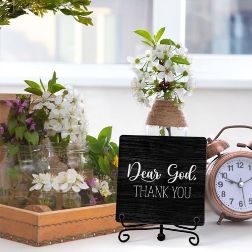 Modern Farmhouse Decor, Home Decor For Living Room, Boho Chic Aesthetic Shelf Decorations, Christian Dear God Sign, Farm House Entryway Tv Stand Fireplace Coffee Table Decoration (03) - Image 3
