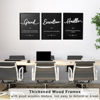 3D Wood Office Wall Art, Framed Grind Hustle Success Inspirational Wall Art, Motivational Wall Decor for Office Bedroom(Ready to Hang, 12x16 inches, Set of 3, Framed) - Image 4