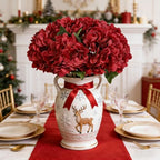 Kimura's Cabin 6Pcs Hydrangea Artificial Flowers Silk Hydrangeas,Dark Red - Image 4