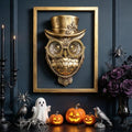 Newinhome Animal Heads Wall Decor (Includes Metal Frame) Halloween Resin Animals Sculptures Head Wall Hanging Decoration Gold vintage Wall Sculpture for Living Room Bedroom Office(Owl) by Newinhome