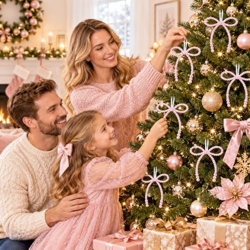 DIYDEC 18PCS Large Christmas Pearl Bow Ornament 7in Tree Topper Decor - Image 5