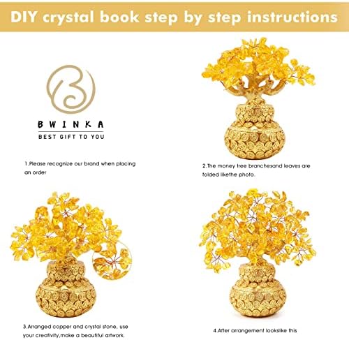 Feng Shui Citrine Multicolor Crytal Money Tree Bonsai with Chinese Decoration for Luck and Wealth - Image 5