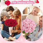 200Pcs Pink Roses Artificial Flowers Real Touch Velvet Fake Roses Bouquet - Image 7