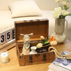 Vintage Wooden Treasure Chest - Decorative Pirate Box,11",Brown - Image 4