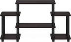 Furinno Turn-N-Tube No Tools Entertainment Center, Square corner, Dark Walnut - Image 6