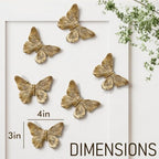 GUSFREUD 3D Butterfly Wall Decor Set – Resin Wall Decor for Living Room, Bedroom, Bathroom, Dining Room, Outdoor and Gallery Walls - Antique Copper - Set of 6 - Image 3