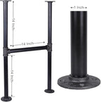 28'' x 14'' H-Shape Industrial Pipe Table Leg Set - Image 3