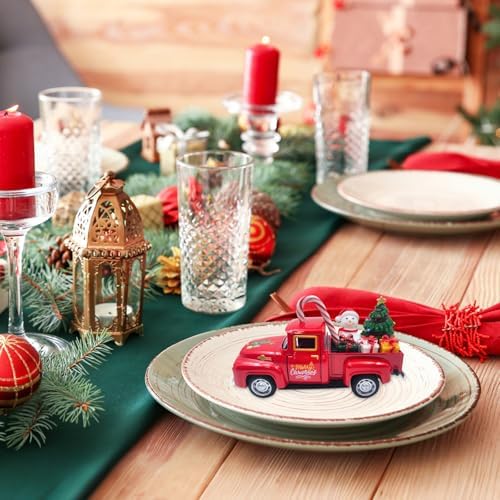Christmas Red Truck Decor 5 Inch Vintage Farmhouse Metal Truck - Image 7