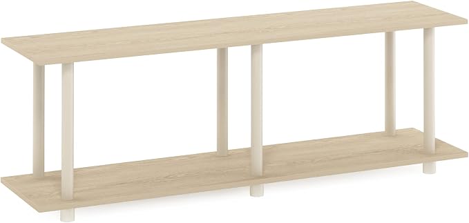 Furinno Turn-N-Tube No Tools Modern Rectangle Side Table, Bauhaus Oak/Beige - Image 5