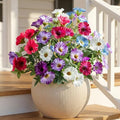 Colorful Artificial Morning Glory Flowers for Outdoor Planters, Premium UV Resistant Silk Faux Flowers for Porch, Hanging Basket & Window Box, Vibrant Garden Decor, No Pot, 13.3 Inch, 4 Bundles by UqueetenLtd