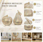 Gold Apple and Pear Decor Set,Retro Fruit Figurines Home Decor, Modern Decorative Ornaments for Living Room Office Desk Shelf Coffee Table, Unique Gift and Tabletop Accent - Image 6