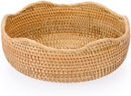 Hipiwe 10.9" Round Key Bowl for Entryway Table Handwoven Rattan Basket Tray by Hipiwe