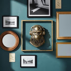 JJALIGHTS Exquisite Resin Animal Head Wall Sculpture (Gift Metal Frame) - Imitation Copper Vintage Decor for Living Room, Bedroom & Office | Decorative Wall Hanging Art (Bigfoot) - Image 2