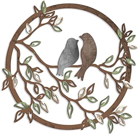 Ferraycle Metal Wall Art Bird Branches Hanging Ornament, Dark Color by Ferraycle