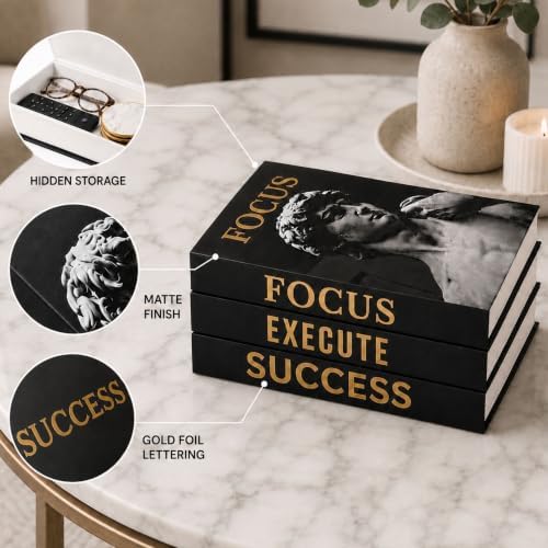 Motivational Decorative Books Set of 3 - Faux Books for Home Office Decor - Image 5