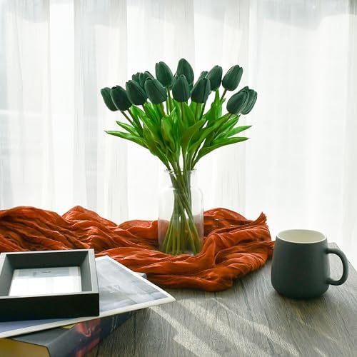 Mandy's 20pcs Artificial Dark Green Tulips - Image 4