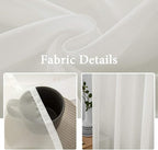 MIULEE Ivory Window Sheer Curtains 2 Panels Width 38 x Length 45 Inches | Sheer - Image 3