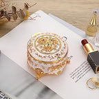 Hipiwe Vintage Round Jewelry Box Small Metal Trinket Storage Organizer - Image 2