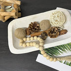 Wooden Dough Bowl Decor, Vintage Wooden Bowl Hand Carved Home Decor for Dining Table Center, Living Room, Kitchen Decor. (10inch white) - Image 3