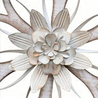 Whitewash Flower Wall Decor,Metal Wood Rustic Farmhouse Wall Art 12inch - Image 5