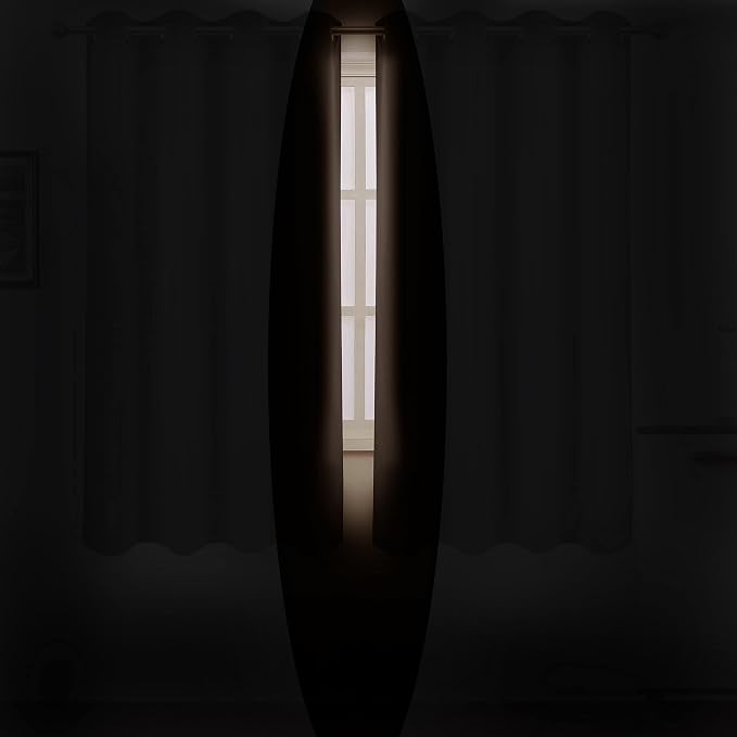 Chocolate Brown Thermal Blackout Curtains/42 x 72 Inch/Set of 2 Panels Room - Image 3