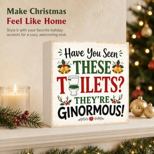 Christmas Bathroom Decor Funny Christmas Vacation Wood Box Sign - Image 5