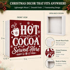 Christmas Decorations Hot Cocoa Served Here Wooden Sign Coffee Bar Decor - Image 4
