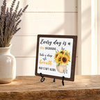 Home Decor for Rustic Farmhouse, Sunflower Wooden Sign for Living Room Kitchen Counter Entryway Table Book Shelf Mantle Decor (A10) - Image 4