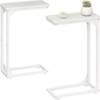 QEEIG Narrow C Shaped Side Table Set of 2 Living Room Sets Slim Couch Tray by QEEIG