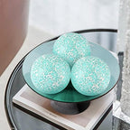 MDLUU 4" Decorative Orbs, Mosaic Sphere Balls, Centerpiece Balls for Bowls, Vases, Dining Table Decor, Pack of 3 (Teal Blue) - Image 6