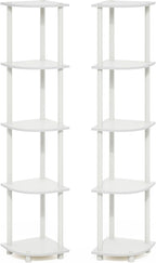 Furinno Turn-N-Tube Corner Shelf Set of 2, 5-Tier Corner Bookshelf, Open - Image 5