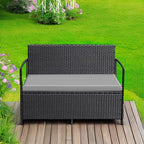 Greesum Patio Loveseat PE Rattan Wicker Outdoor Furniture - Image 5
