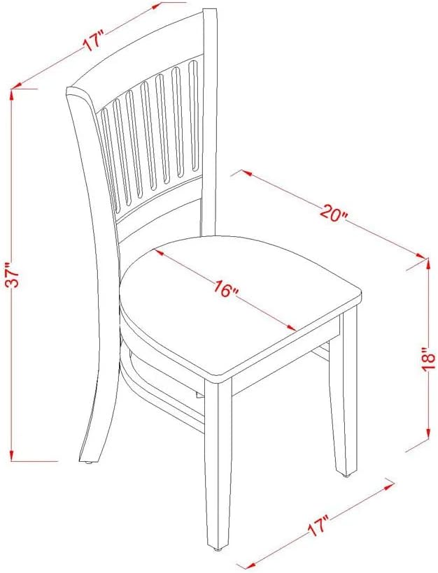 East West Furniture NDVA5-LWH-W 5 Piece Dining Table Set - Image 14