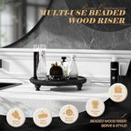 EOSAHR Wood Round Display Riser with Beaded for Modern Home Decor, Black - Image 5