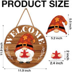 Interchangeable Gnome Welcome Sign Fall Halloween Decor, Russety - Image 2