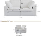 Cloud Modular Sectional Sofa Couch, 80.3" Convertible Couches Loveseat - Image 2